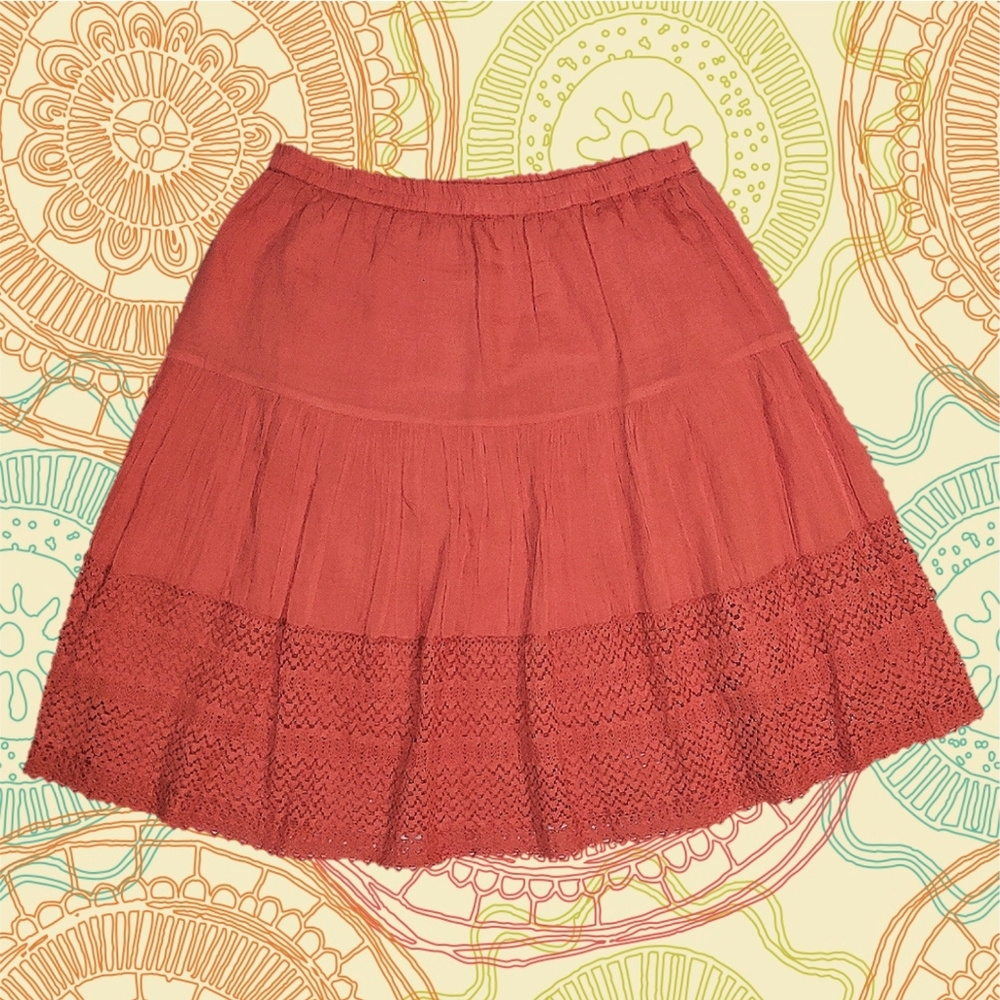 Metro Wear Coral Bohemian Skirt Medium